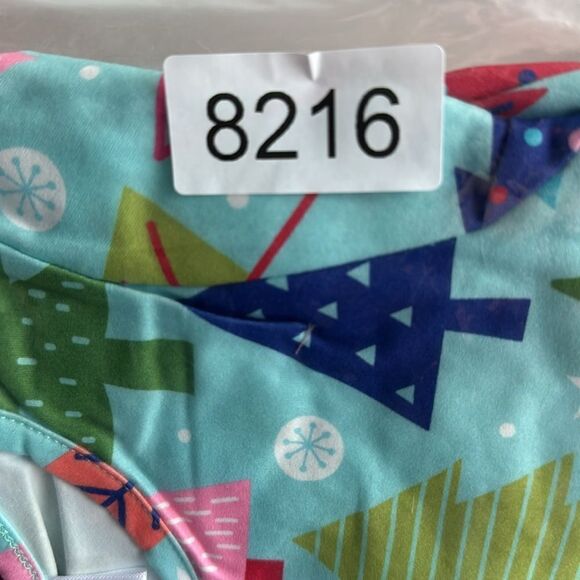 NWT Child Girls Blue Ballerina Dress Christmas Tree Print Holiday Dress - Size 5 - Picture 5 of 6